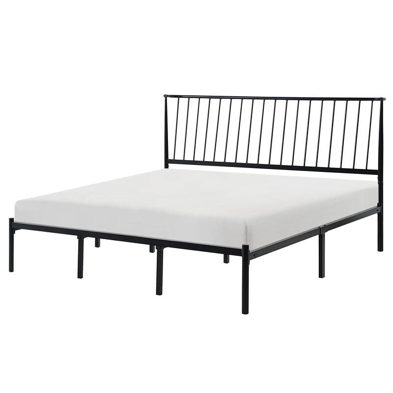 Bliss Metal Platform Bed with Curved Metal Headboard by iQ Modern