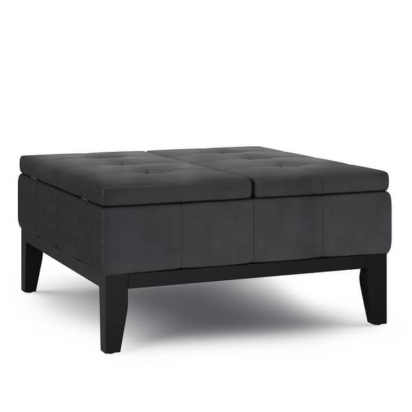Wyndenhall Lancaster 36 In Faux Leather Square Table Ottoman Overstock 8361241