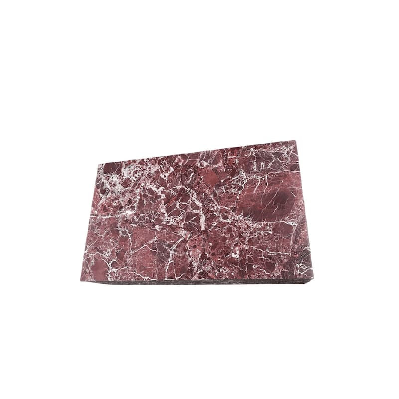 BETACH Genuine Marble Block Coffee Table - Rosso Levanto Marble