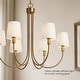 preview thumbnail 6 of 19, Mid-Century Modern Gold 6/8-Light French Chandelier Fabric Pendant Lights for Dining Room