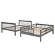 preview thumbnail 31 of 32, Full-Over-Full Wooden Bunk Bed with Storage Stairway and Full-Length Guardrail, Splits into 2 Beds, for Kids Teens Bedroom Dorm