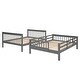 preview thumbnail 7 of 9, Muti-functional Full-Over-Full Bunk Bed Wooden Kids Bed with Storage,Ladder and Guardrail for Bedroom,Dorm