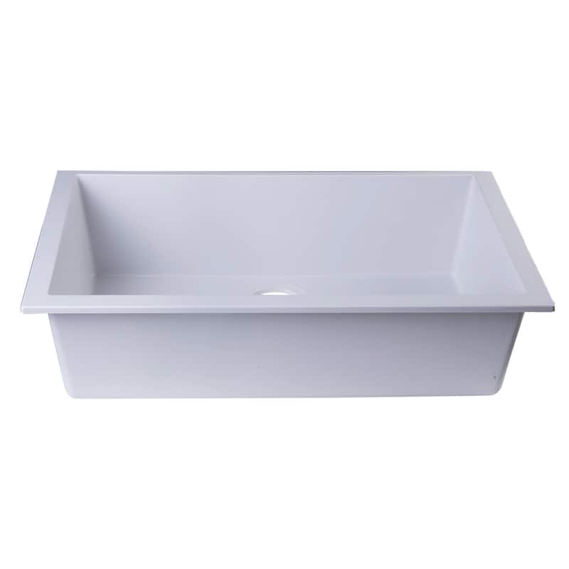 Alfi White Granite Composite 30-inch Undermount Single Bowl Kitchen Sink