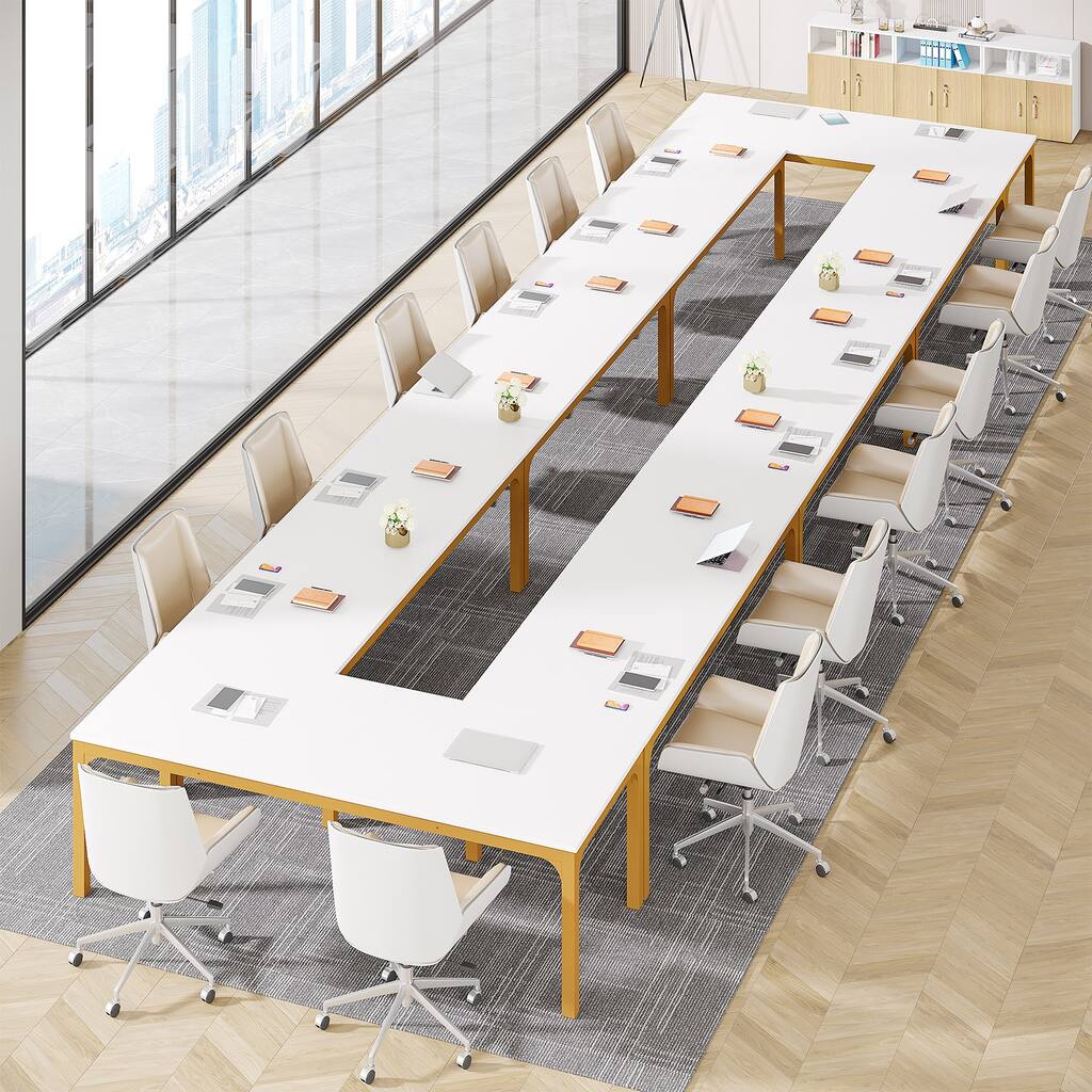 78.74-Inch Conference Table Set,13FT Conference Room Table, Large Rectangle Meeting Seminar Tables Set,Long Business Tables