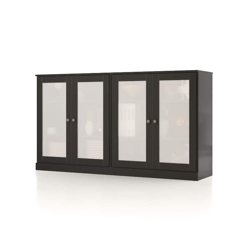 Palace Imports 100% Solid Wood 64" Sideboard with Frosted Glass Doors and Adjustable Shelves