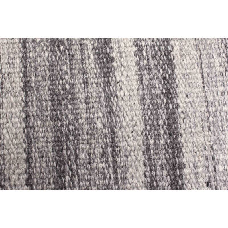 ECARPETGALLERY Flat-Weave Ankara FW Dark Grey Wool Kilim - 5'3 x 7'10