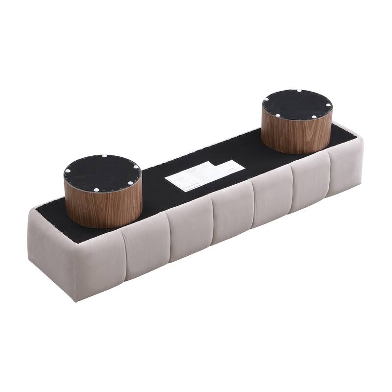 Light Gray No-Assembly Dining Ottoman Bench