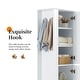 preview thumbnail 8 of 31, Modern Tall Bathroom Cabinet, Freestanding Storage Cabinet with Hooks and Adjustable Shelves, for Bathroom, White
