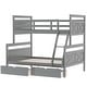 preview thumbnail 18 of 16, Twin Over Full Bunk Bed with 2 Storage Drawers & Ladder, Wood Bunkbed Frame Can Be Divided into 2 Beds