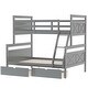 preview thumbnail 4 of 8, Modern Twin over Full Bunk Bed with ladder, Two Storage Drawers, Safety Guardrail