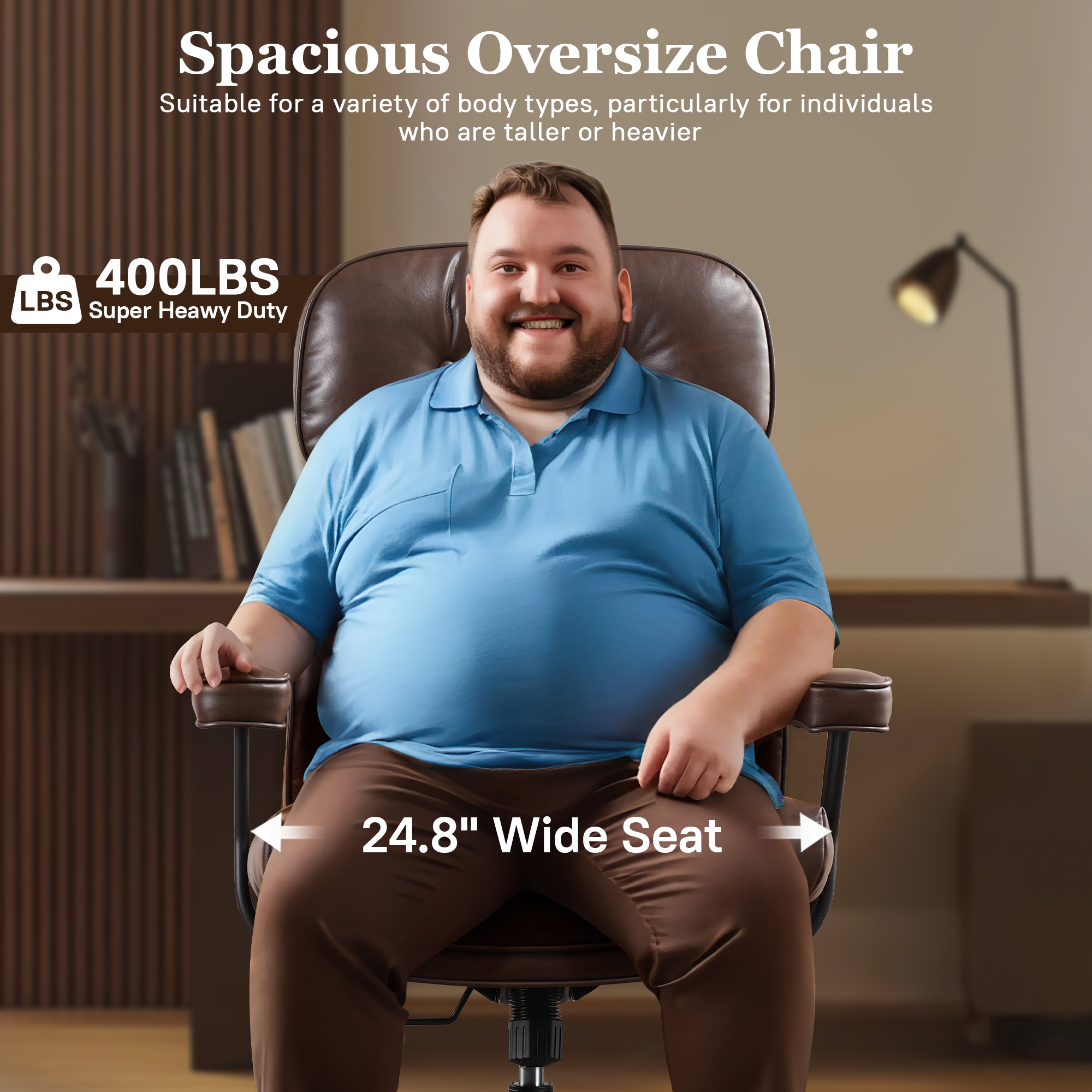 OVIOS PU Leather Ergonomic Lumbar Support Office Chair Desk Chair