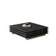 preview thumbnail 6 of 5, 31.5" Black Multi-Layer Solid Wood Square Coffee Table with 2 Grid Finish Drawers