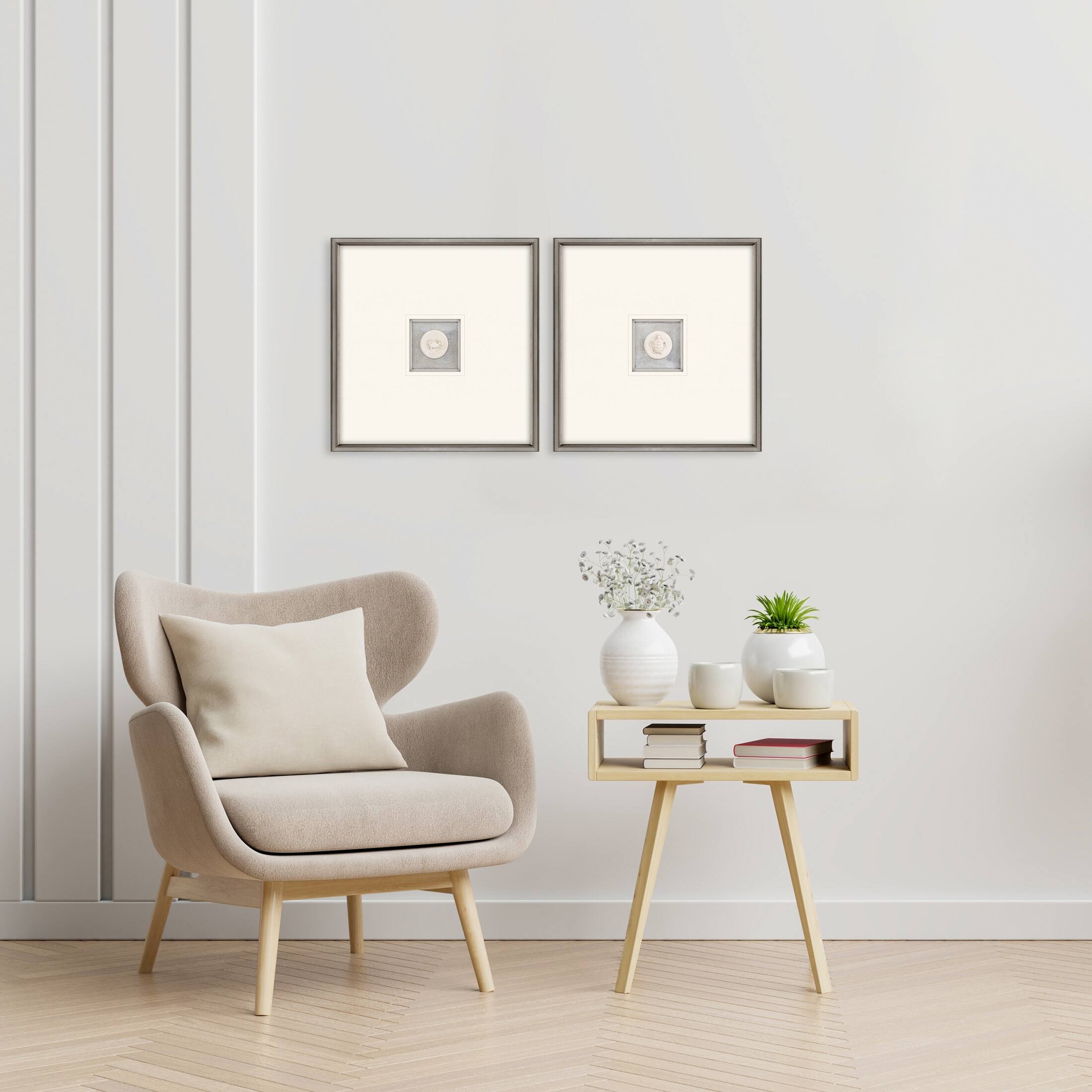 Coastal Intaglio II S/2 Mixed Media Framed Art Under Glass White