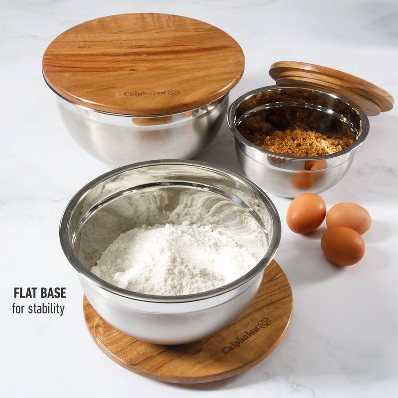 Calphalon Orbit 3 Piece Mixing Bowl Set W/ Lid