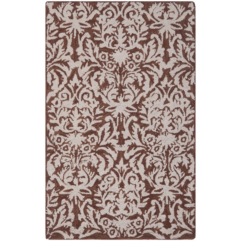 SAFAVIEH Handmade Chelsea Duschka French Country Wool Rug - 2'6" x 4' - Brown/Grey