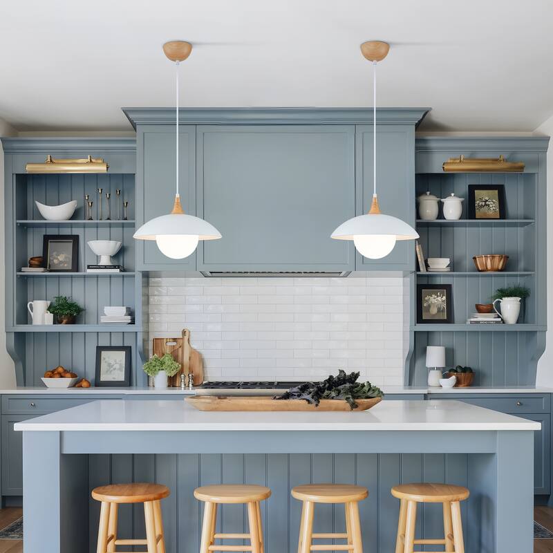 Starsky 1-Light Scandinavian Nordic Dome Pendant - White