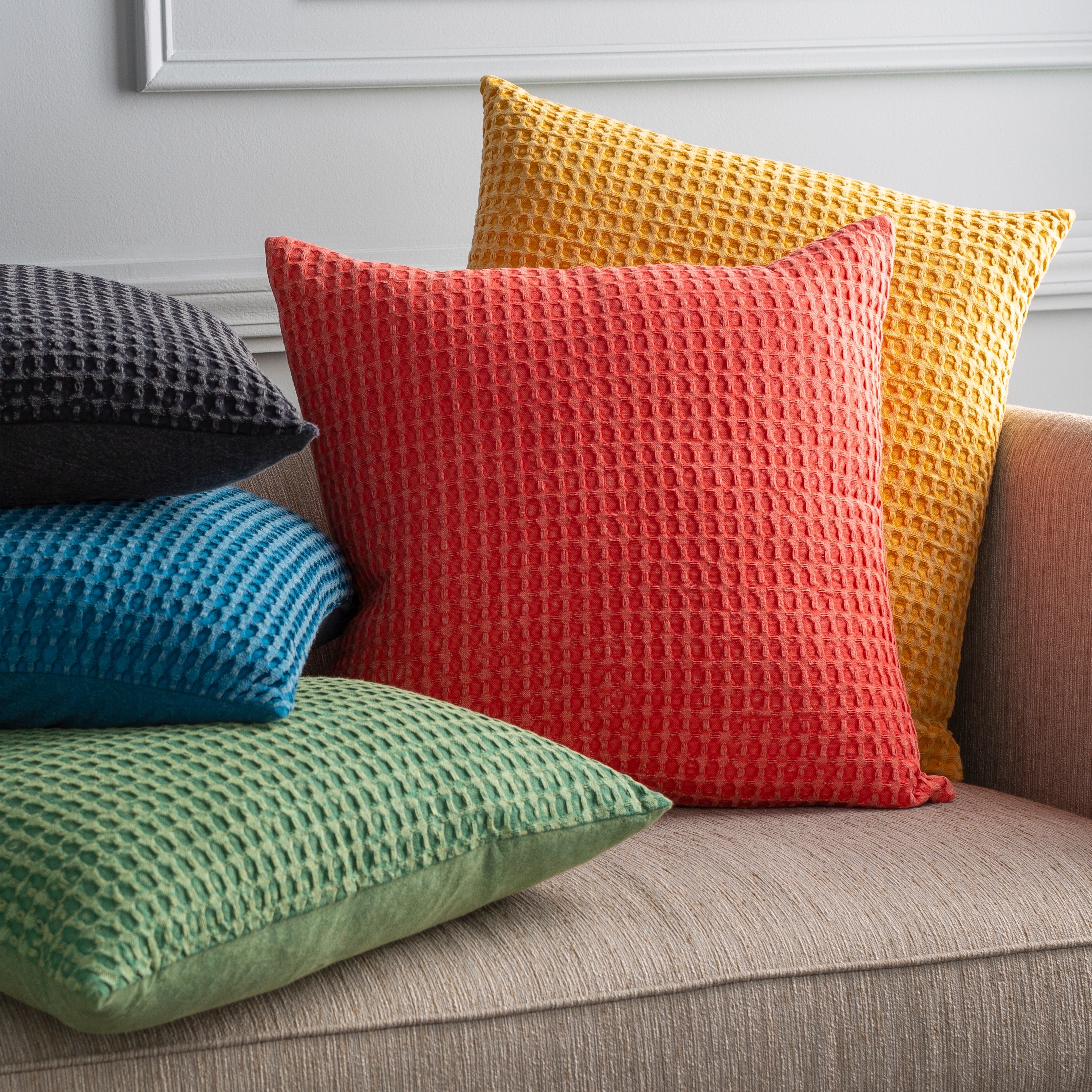 Waffle Weave Cushion Covers from Linen