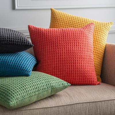 Artistic Weavers Whitley Faded Waffle Weave Cotton Throw Pillow