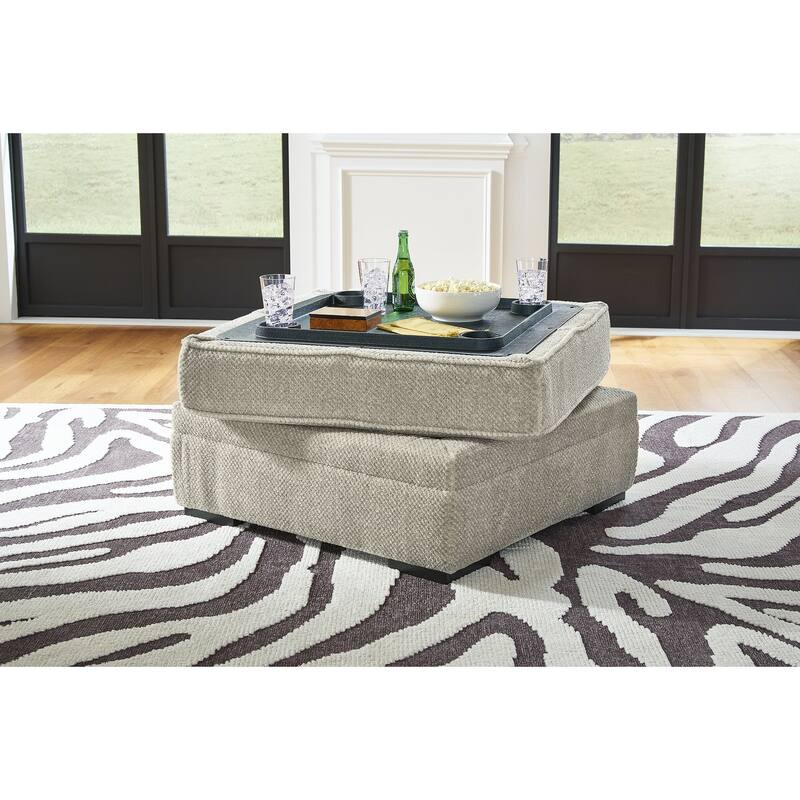 Signature Design by Ashley Calnita Brown/Beige/Gray Ottoman With Storage