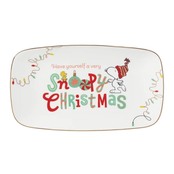 slide 2 of 4, Lenox Snoopy Christmas Hors d'Oeuvres Tray