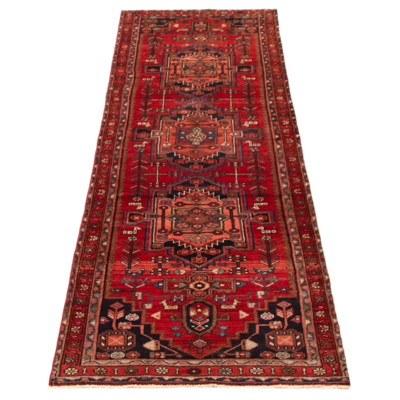ECARPETGALLERY Hand-knotted Anadol Red Wool Rug - 3'2 x 10'2