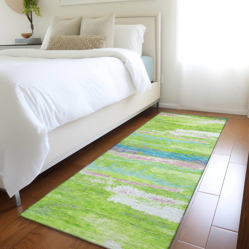 Premium Washable Super Soft Modern Casual Mayfield Rug - Lime - 2'3" x 7'6"