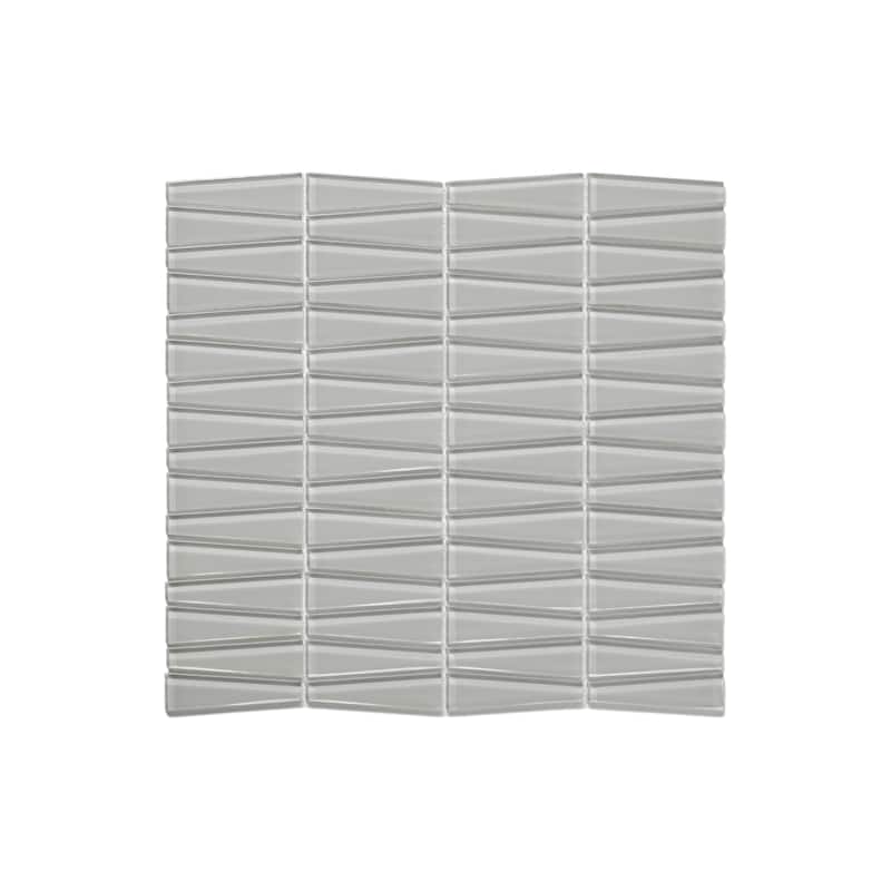 Coastline 12 in. x 13 in. Glass Mesh-Mounted Mosaic Wall Tile - Tule Gloss - 12 in. x 13 in.
