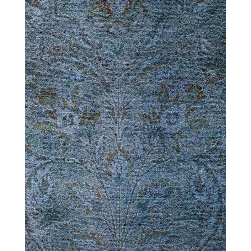 Fine Vibrance, One-of-a-Kind Hand-Knotted Runner Rug - Gray, 2' 6" x 10' 3" - 2' 6" x 10' 3"