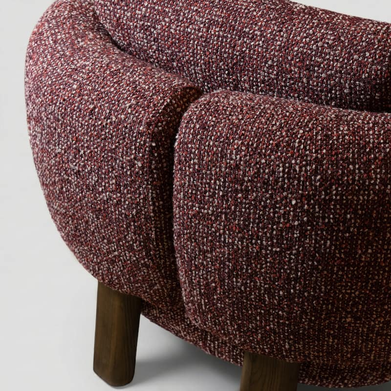 Furniture of America Premier Modern 39-inch Burgundy Tweed Premium Upholstered Accent Chair