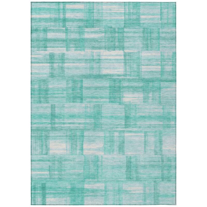 Machine Washable Indoor/ Outdoor Solid Hatches Chantille Rug