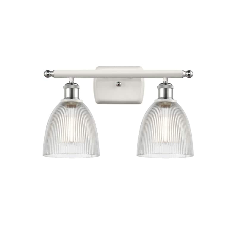 Innovations Lighting Castile 2 Light 16" Wide Bathroom Vanity Light - White and Polished Chrome / Clear