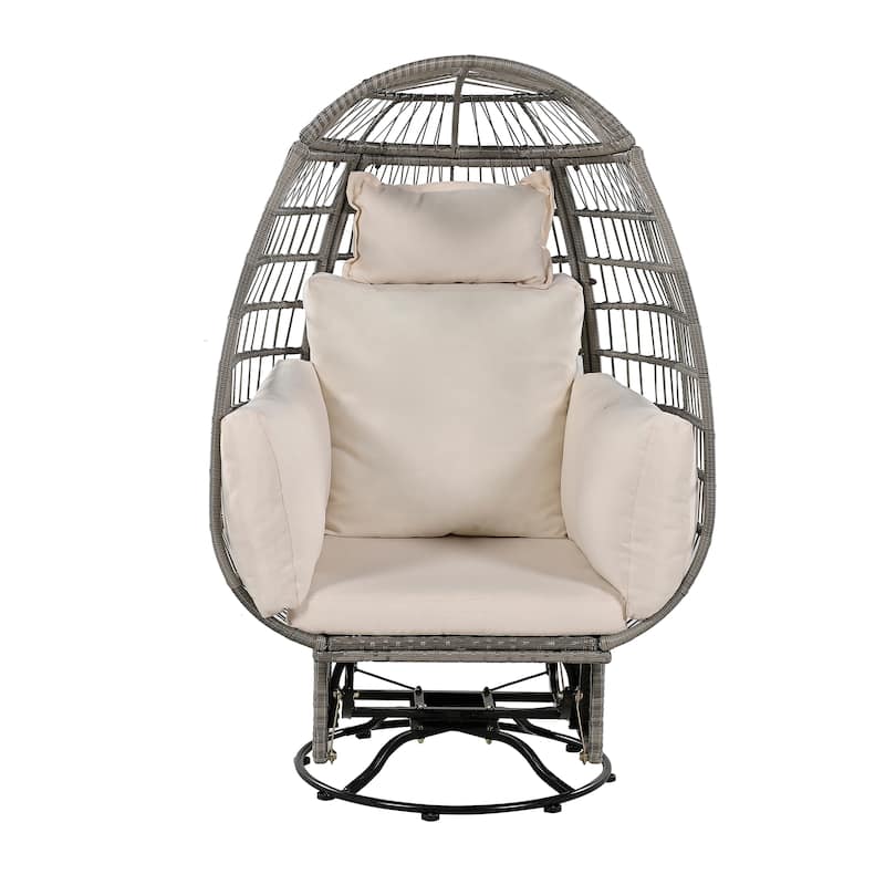 Outdoor Swivel Chair with Cushions