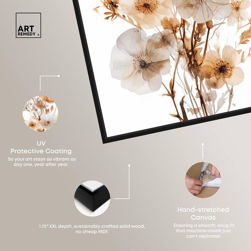 Parchment Petals Canvas by Art Remedy