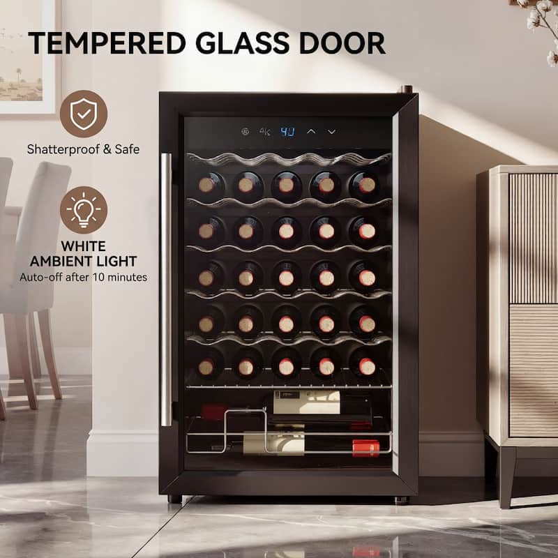 Wine Bar Cabinet with Mini Fridge Space & 34 Bottle Wine Cooler, 39" Coffee Bar Cabinet Freestanding Buffet Sideboard