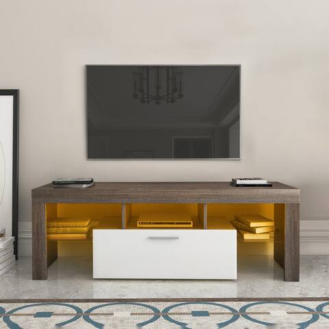 Floor TV Wall Cabinet, Modern TV Bracket with 1 Large Storage Drawer