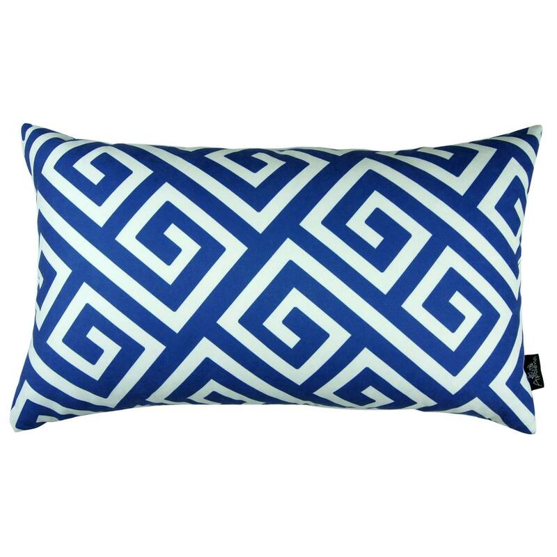 Yellow Greek Key Pattern Lumbar Throw Pillow