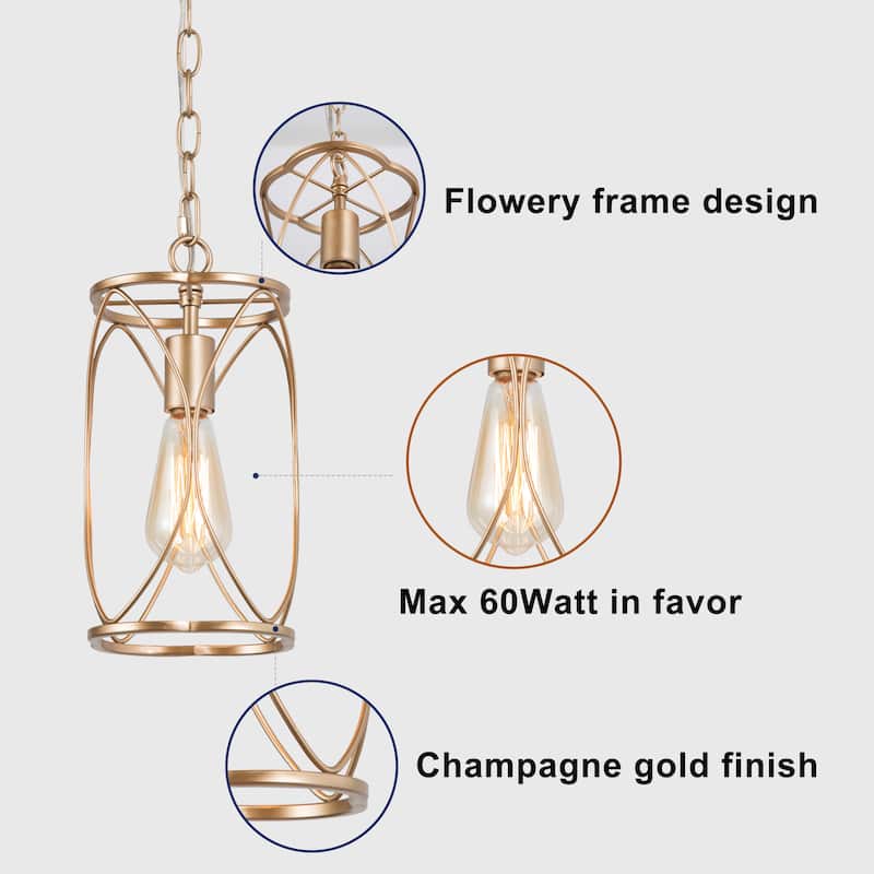 Velus Modern Farmhouse Mini Pendant Cylinder Metal Bronze Cage Kitchen Island Lights for Dining Room