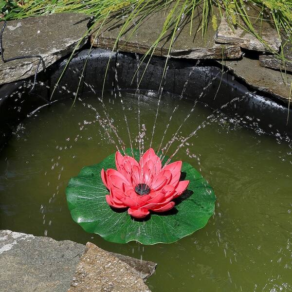 Sunnydaze Floating Lotus Flower Solar Powered Water Fountain Kit 48 Gph Overstock 15366136
