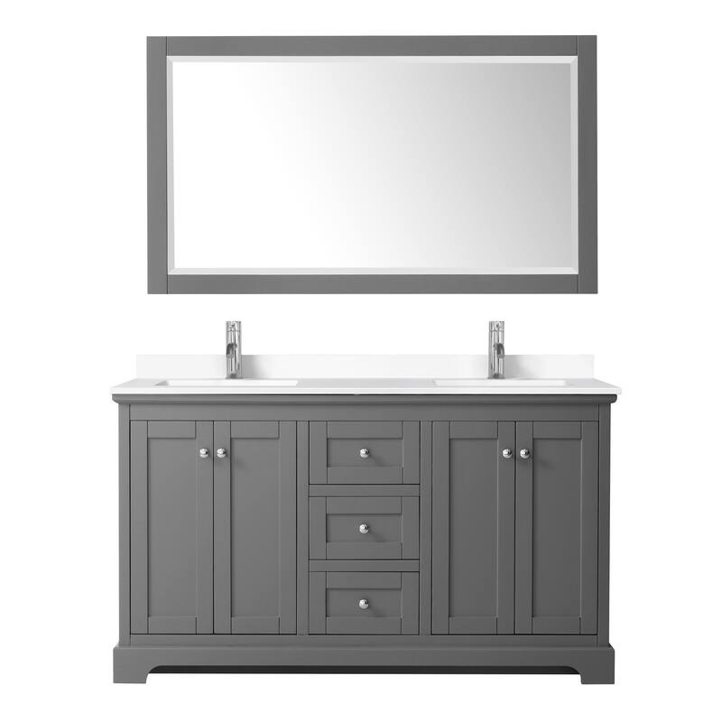 Wyndham Collection Avery 60" Free Standing Double Basin Vanity Set