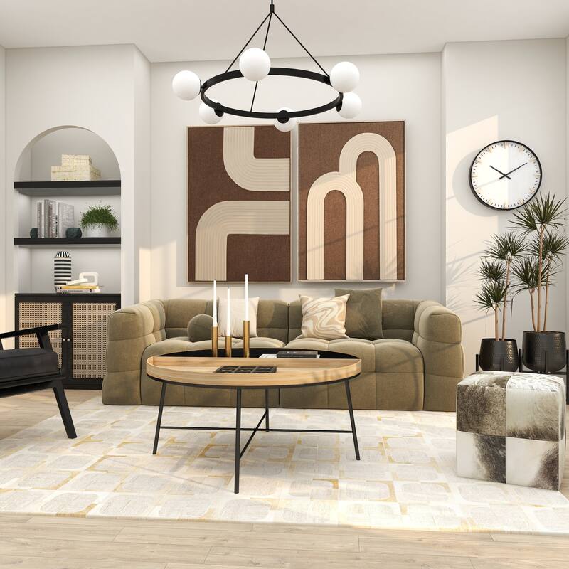 Dark Blue Glass Contemporary Wall Clock 20 x 20 x 3 - 20 x 3 x 20