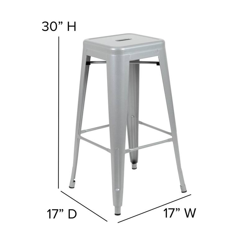 All-Weather Backless Commercial Bar Stool with Poly Resin Seat