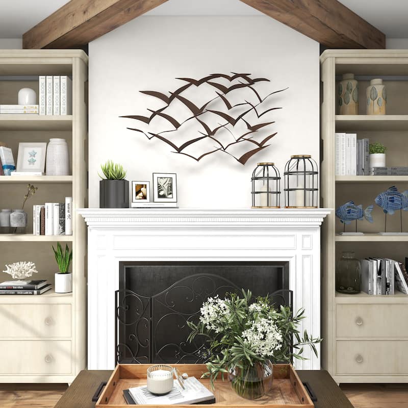 Metal Sleek Flying Imitative Bird Home Wall Decor