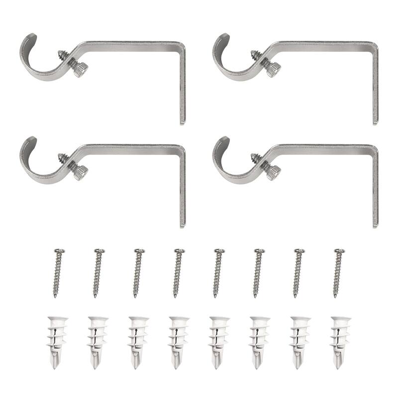 Lumi Home Furnishings Non-Adjustable Single Curtain Rod Brackets 5/8 in. (4-Piece)