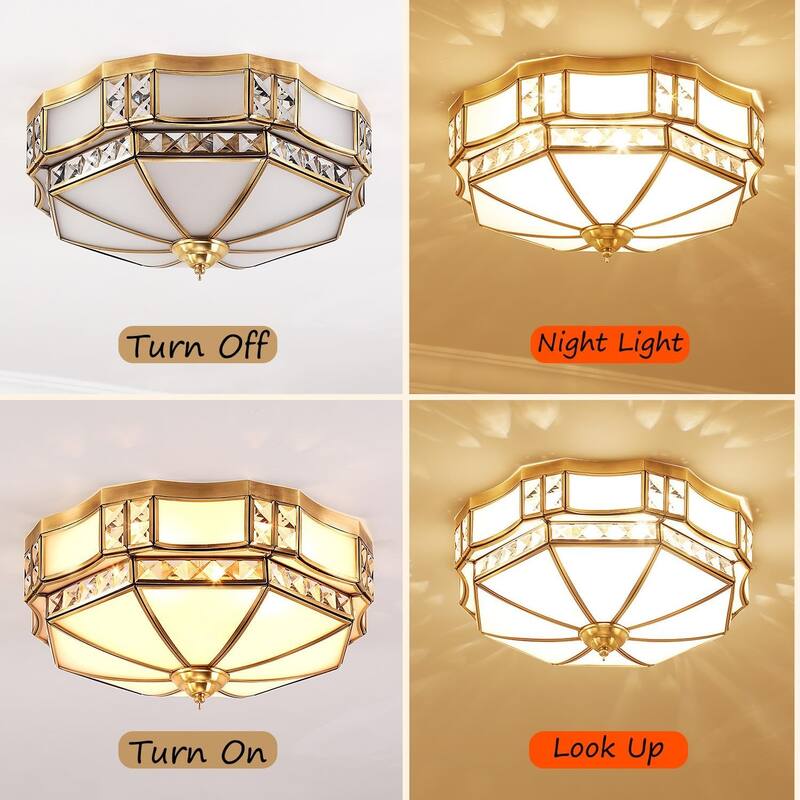 3-light ceiling light gold fixture light glass kitchen light