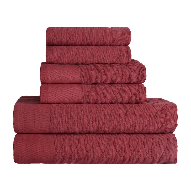 Turkish Cotton 6 Piece Herringbone Jacquard Towel Set by Superior