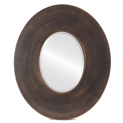 Moda Framed Oval Mirror in Rubbed Bronze - Antique Bronze