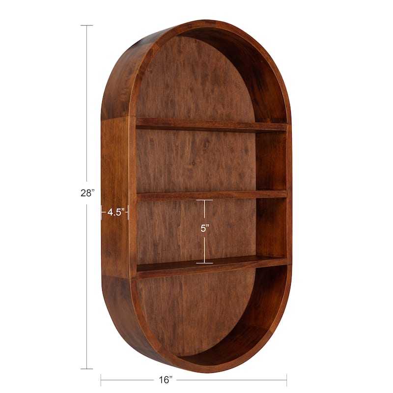 Kate and Laurel Hutton Wood Capsule Wall Shelf