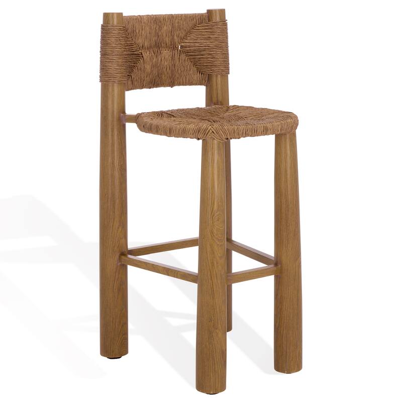 SAFAVIEH Couture Outdoor Patio Furniture Romona Round Barstool, Fully Assembled - 20"W x 22"D x 42"H