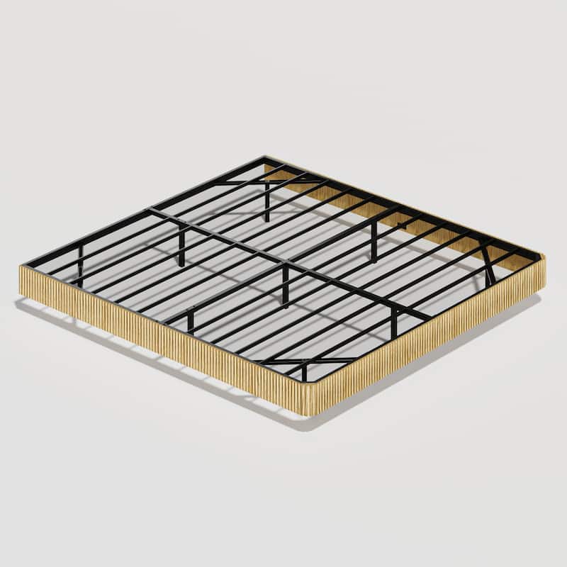 Oak King Floating Bed Frame with LED Lights, Wave Curve Wood Texture Bed with Heavy Duty Metal Slats - No Box Spring Needed.