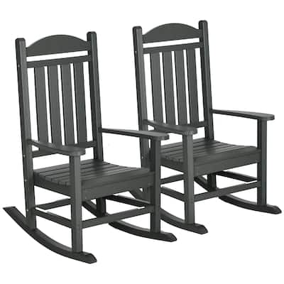 Outsunny 2 Pieces Outdoor Rocking Chair (Excluding the table)